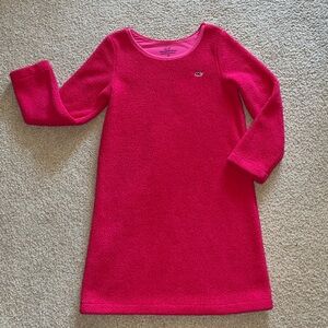 Vineyard Vines Size Small 7/8 Goji Berry Fuzzy Fleece Mock Neck Dress